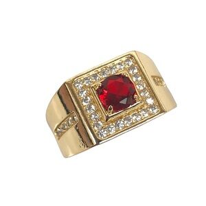 New 18K Gold Filled Cubic Zirconia Men’s Ring Size: 9.